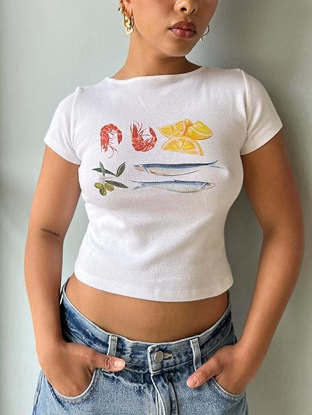 Girl Clothing Graphic Print Summer Crop Top